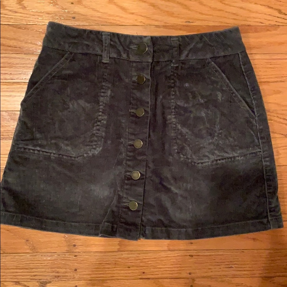 Corduroy button down mini skirt